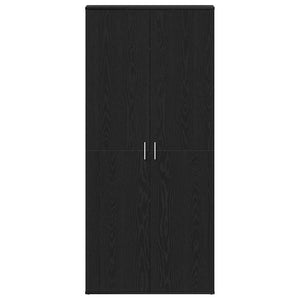 Skoskåp med hylla Svart Ek 80 x 39 x 178 cm Konstruerat trä