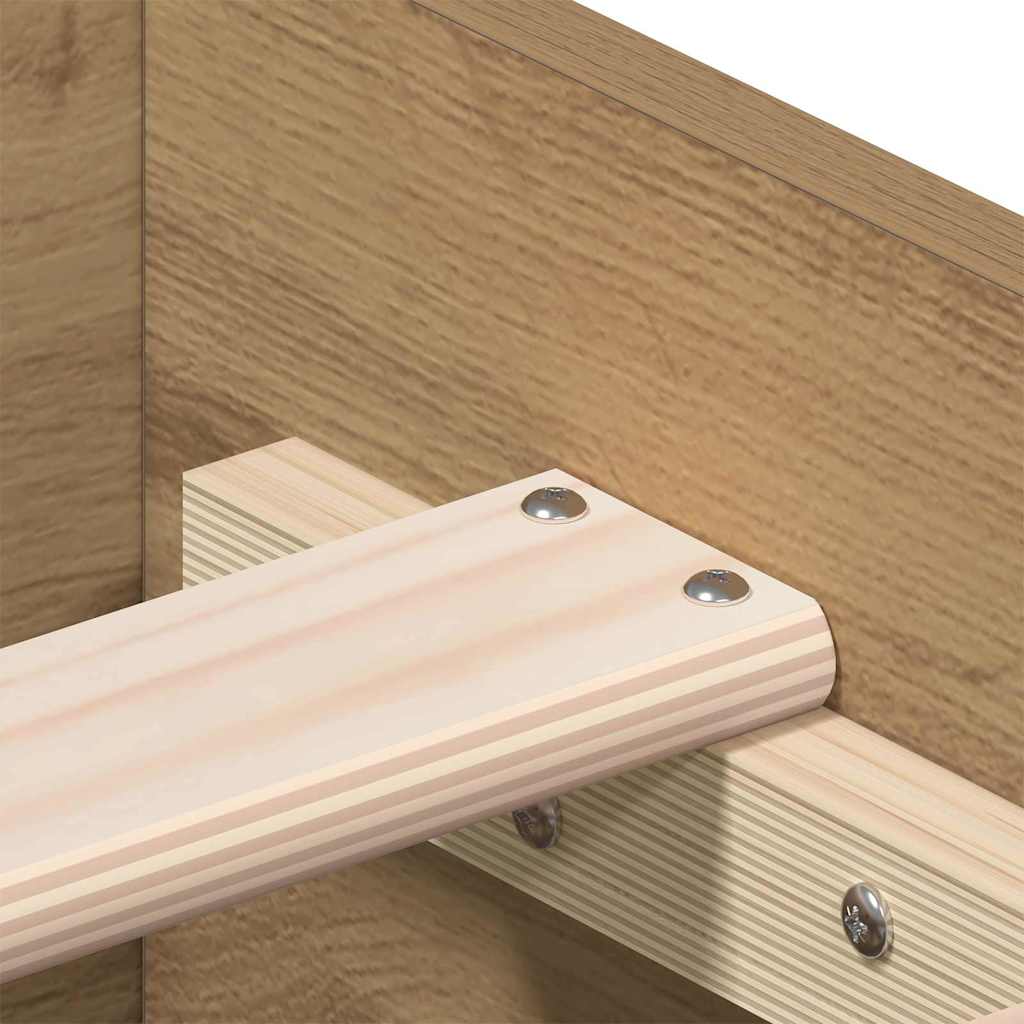 Sängram med låda Artisan Ek 120 x 200 cm Konstruerat trä