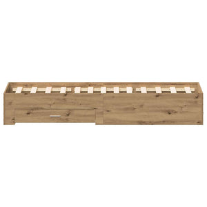 Sängram med låda Artisan Ek 120 x 200 cm Konstruerat trä