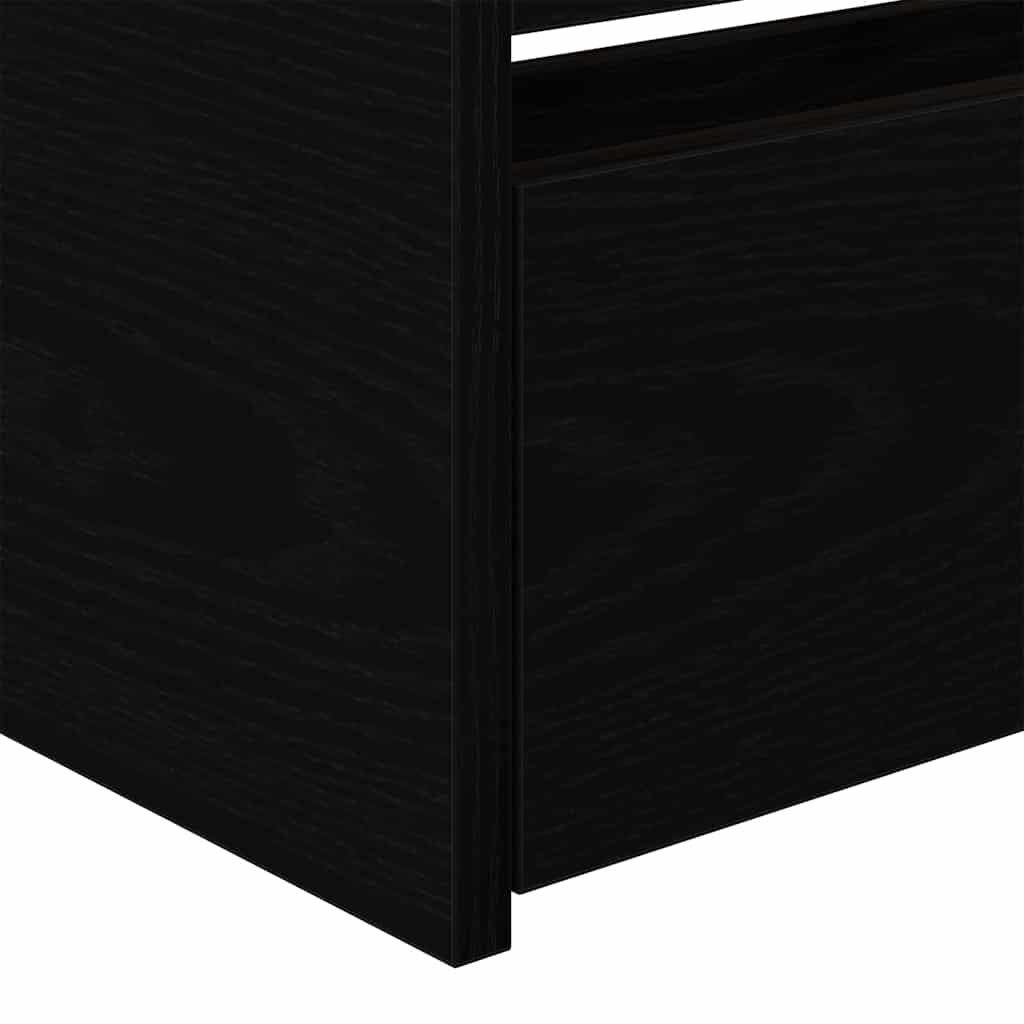 Sängsoffa med huvudgavel Svart Ek 90 x 200 cm Konstruerat trä