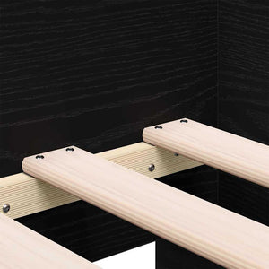 Sängram med Lådor med låda Svart ek 90 x 190 cm Konstruerat trä