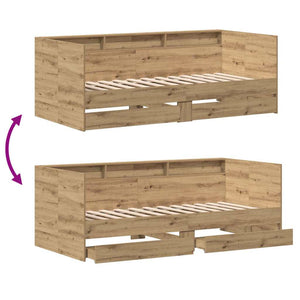 Sängsoffa med huvudgavel Artisan Ek 75 x 190 cm Konstruerat trä