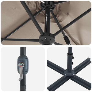 Trädgårdsparasol Taupe 370 x 197 x 239 cm