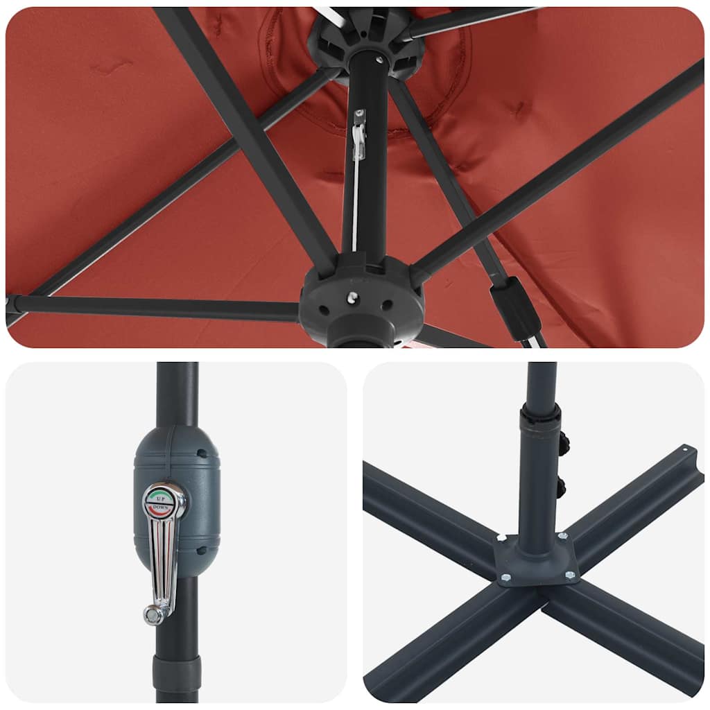 Trädgårdsparasol Terracotta 370 x 197 x 239 cm