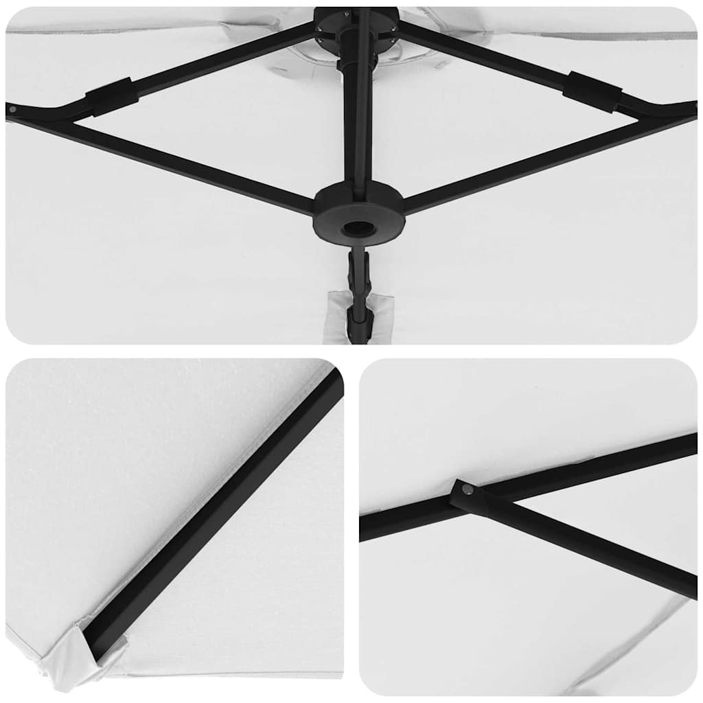 Parasoll Sand 372 x 198 x 243 cm Polyester och aluminium