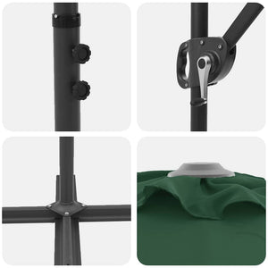 Parasoll Grön 372 x 198 x 243 cm Polyester och aluminium