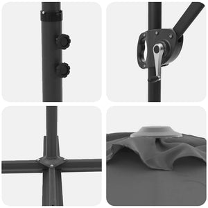 Parasoll Antracit 372 x 198 x 243 cm Polyester och aluminium