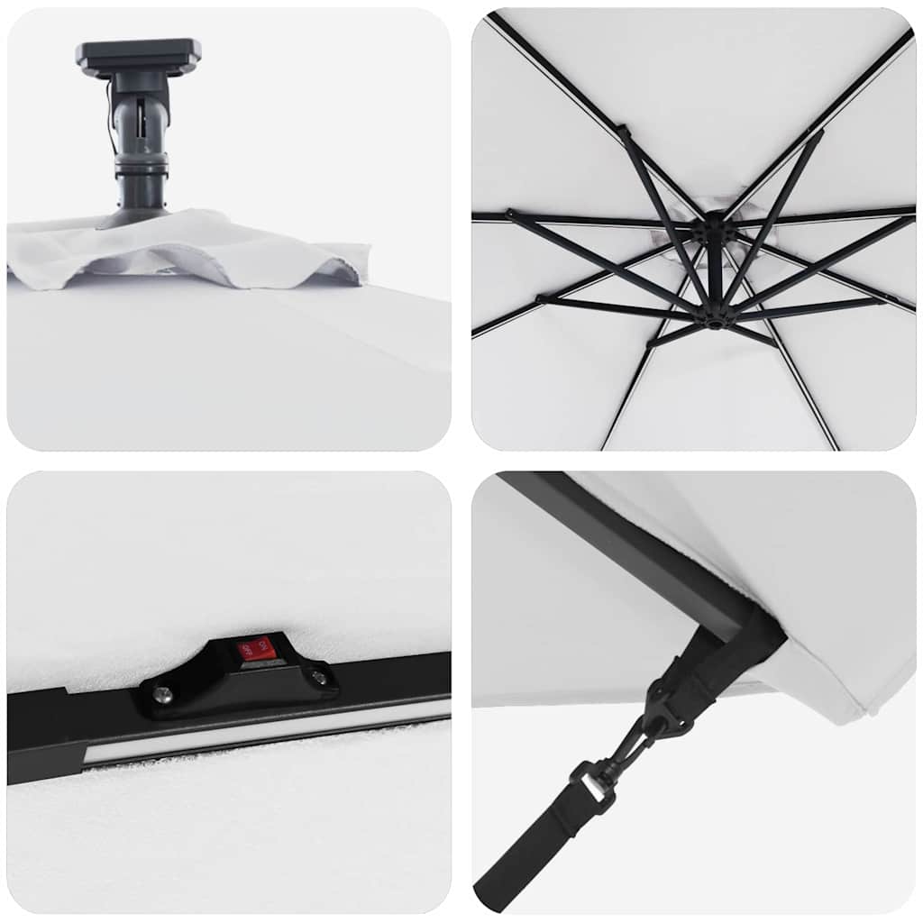 Parasoll Sand 294 x 294 x 248 cm Polyester och aluminium