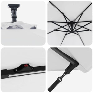 Parasoll Sand 294 x 294 x 248 cm Polyester och aluminium