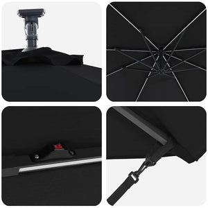 Parasoll Svart 294 x 294 x 248 cm Polyester och aluminium