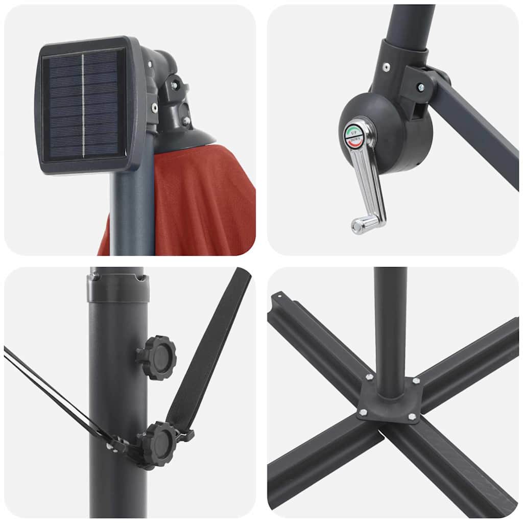 Parasoll Terracotta 294 x 294 x 248 cm Polyester och aluminium