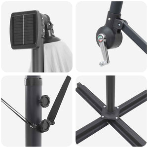 Parasoll Sand 294 x 200 x 270 cm Polyester och aluminium