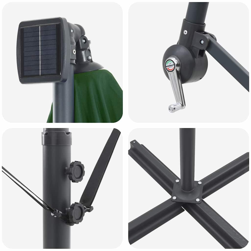 Parasoll Grön 294 x 200 x 270 cm Polyester och aluminium