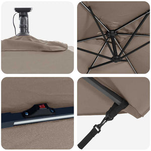 Parasoll Taupe 294 x 200 x 270 cm Polyester och aluminium