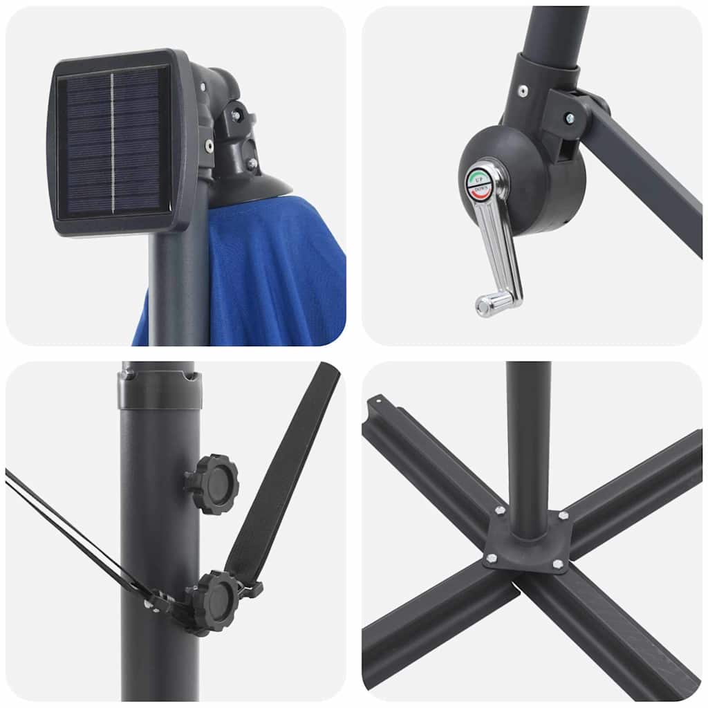 Parasoll Azurblå 294 x 200 x 270 cm Polyester och aluminium