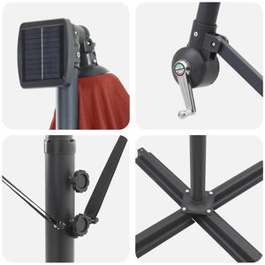 Parasoll Terracotta 294 x 200 x 270 cm Polyester och aluminium