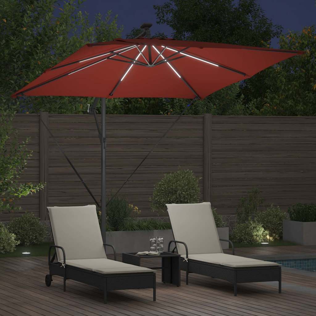 Cantilever bananparasol Terracotta 249 x 249 x 250 cm