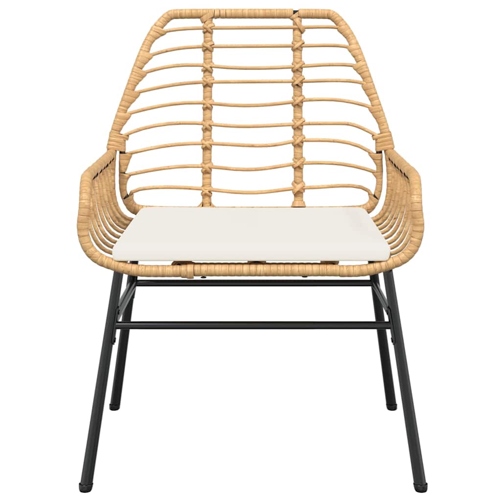 Matgrupp för trädgård med dynor 5 delar brun polyrotting glas