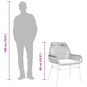 Matgrupp för trädgården med dynor 7 delar grå polyrotting glas
