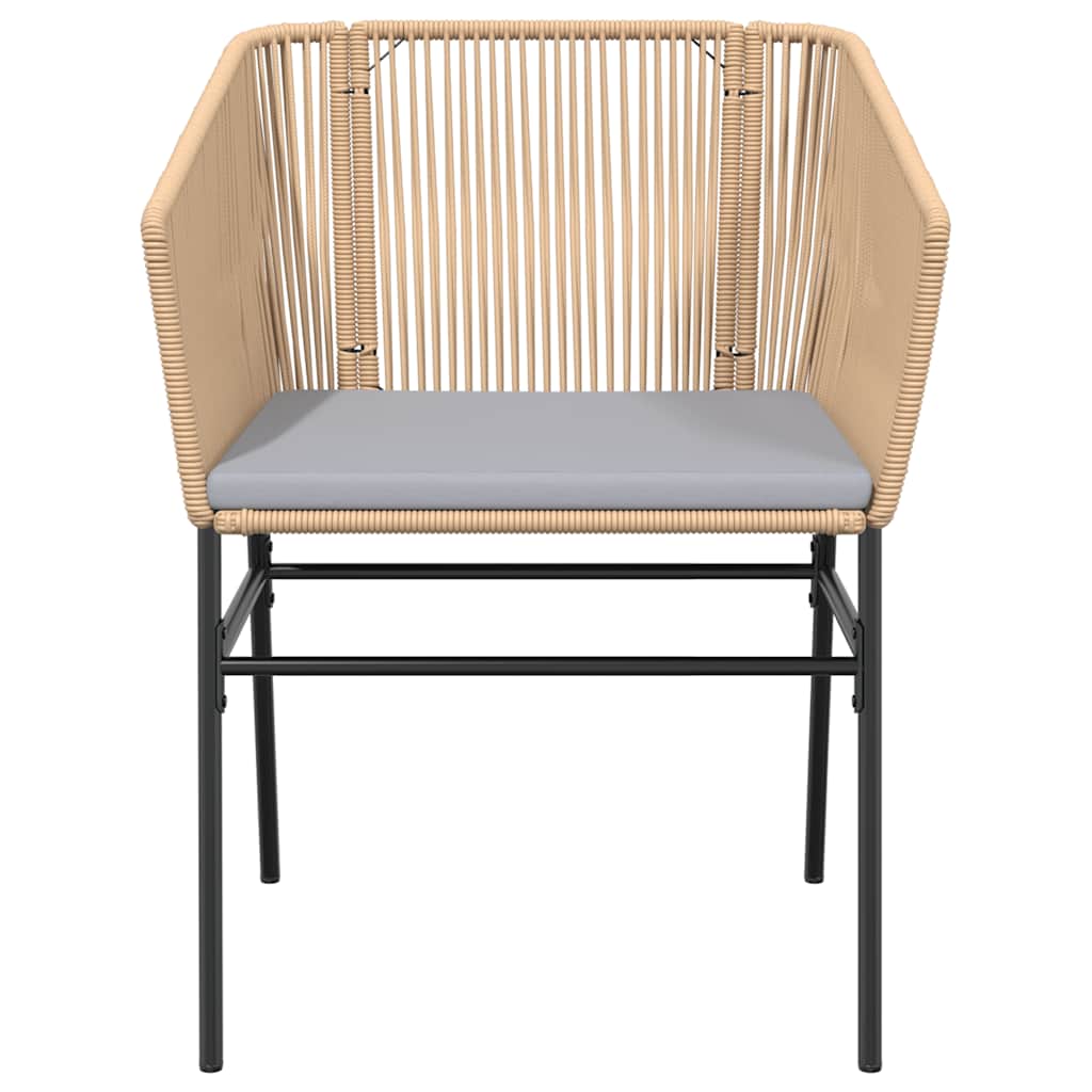 Matgrupp för trädgården med dynor 7 delar brun polyrotting glas