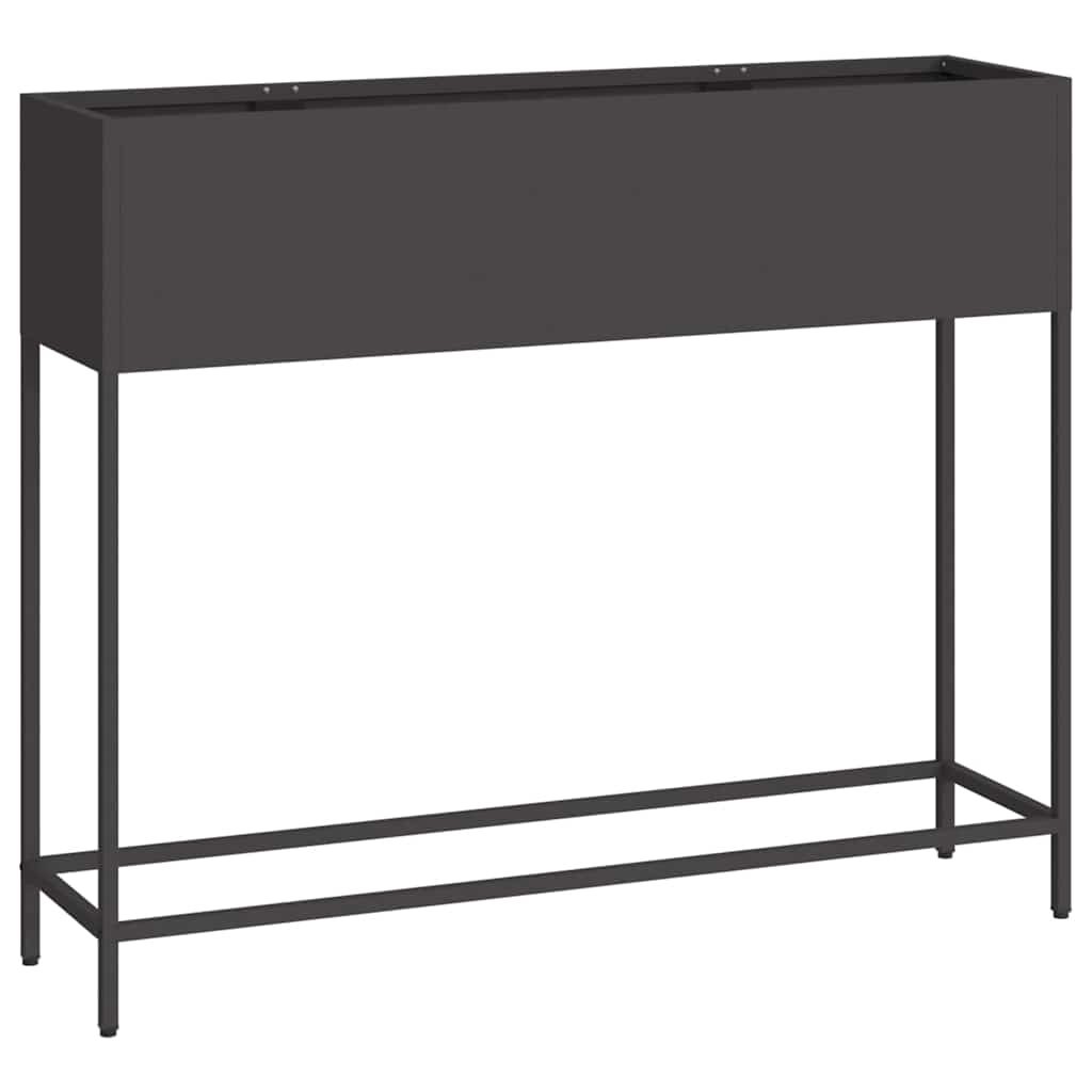 Höjdträdgårdsplanterare Svart 100 x 26 x 82 cm Stål