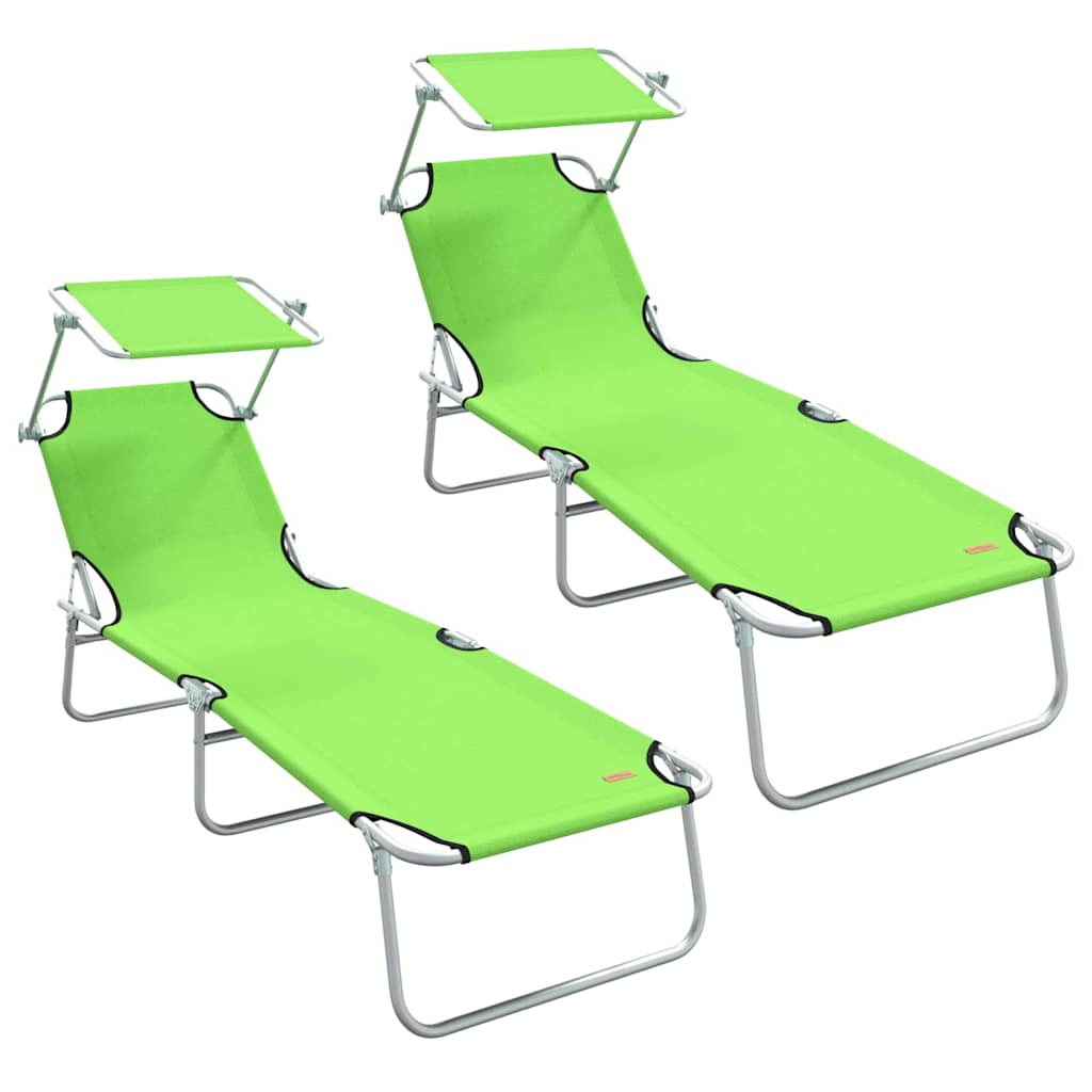 Solstol 2 st Polyester Grön