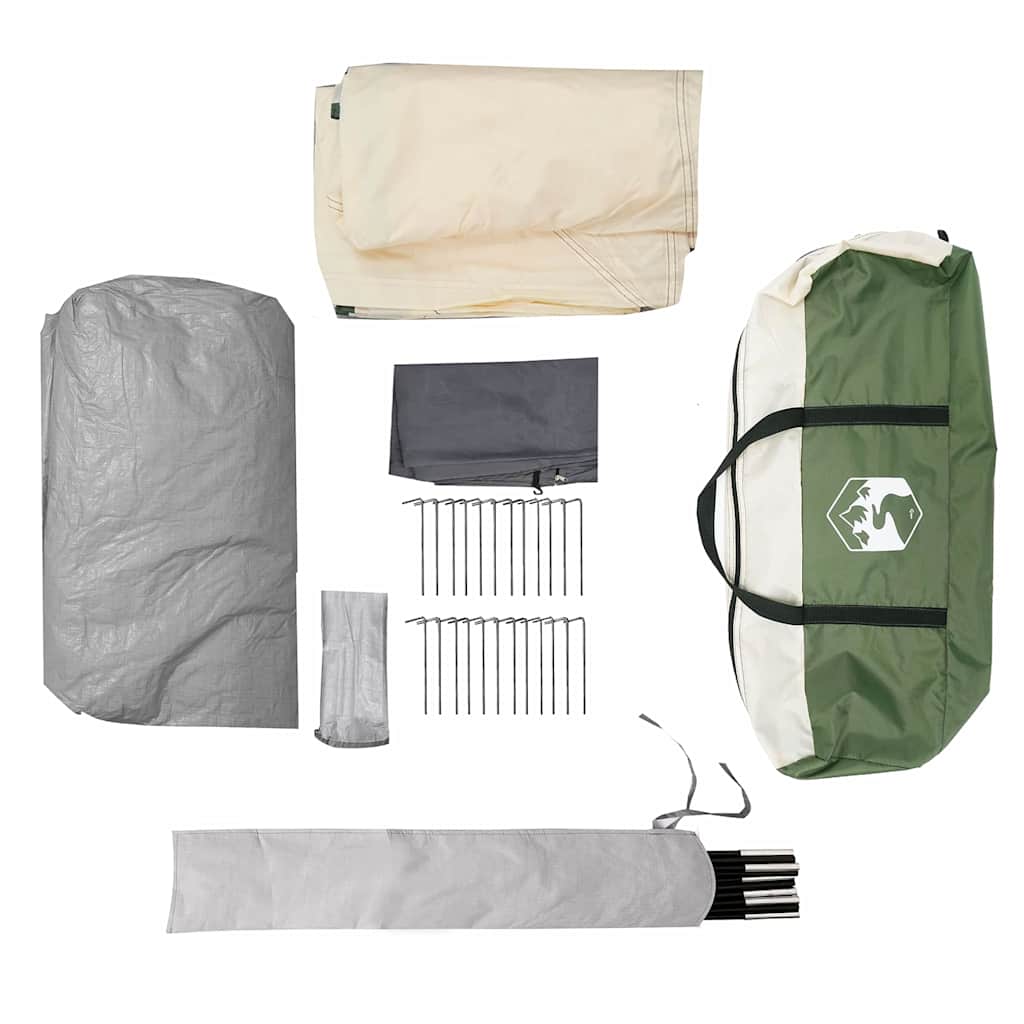 Tunneltält med tak med lagring Grön och Vit 778 x 356 x 210 cm