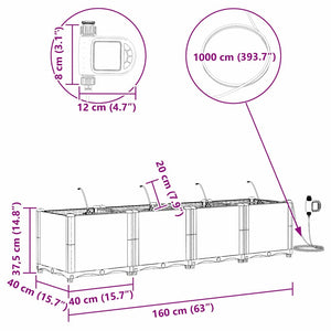 Trädgårdsplanterare 4 pcs Brun Stål