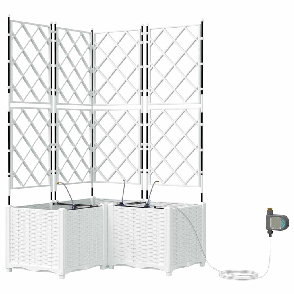 Trädgårdsplanterare 3 pcs Vit Stål