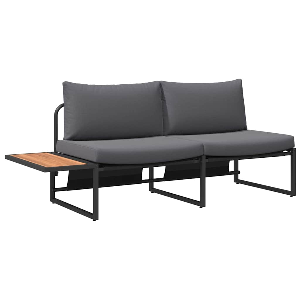 Trädgårdsoffa med kudde Antracit 200,5 x 70 x 85,5 cm Stål