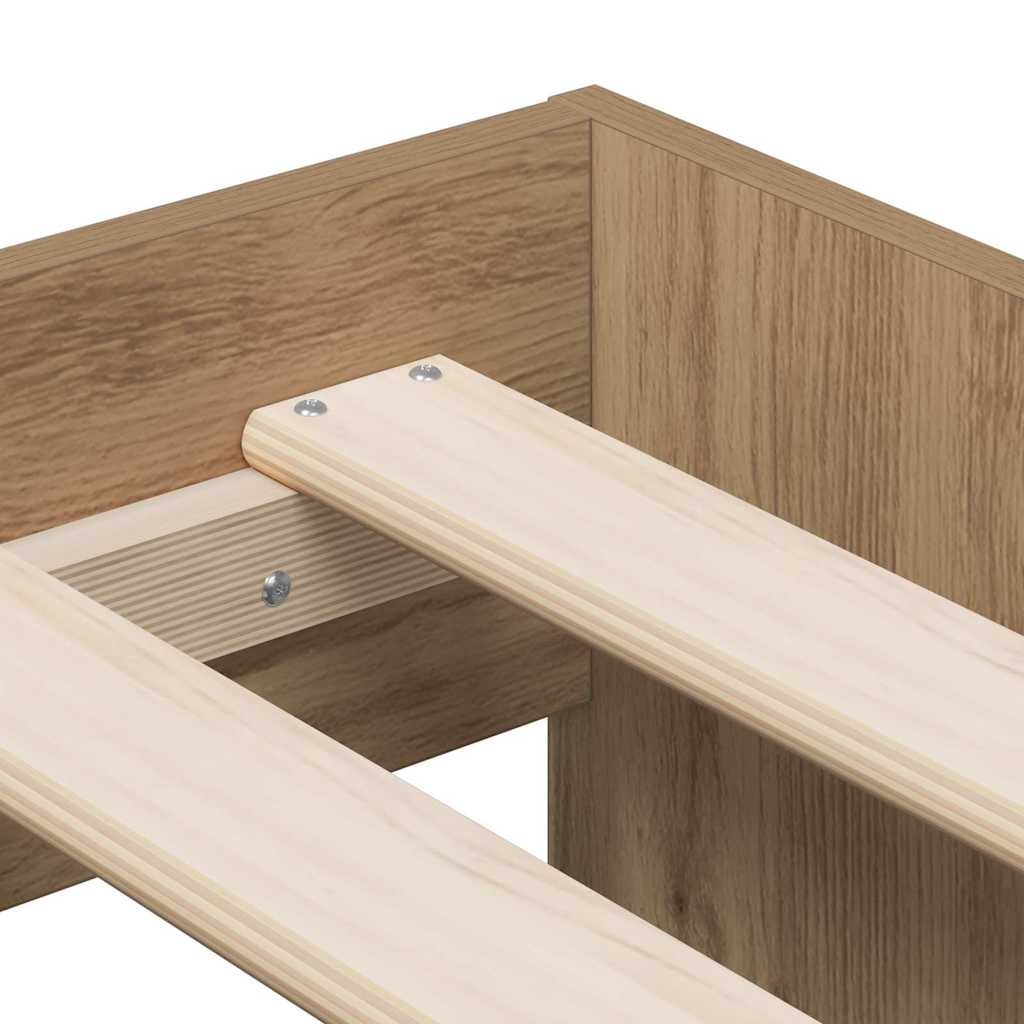 Sängram med låda Artisan Ek 80 x 200 cm Konstruerat trä