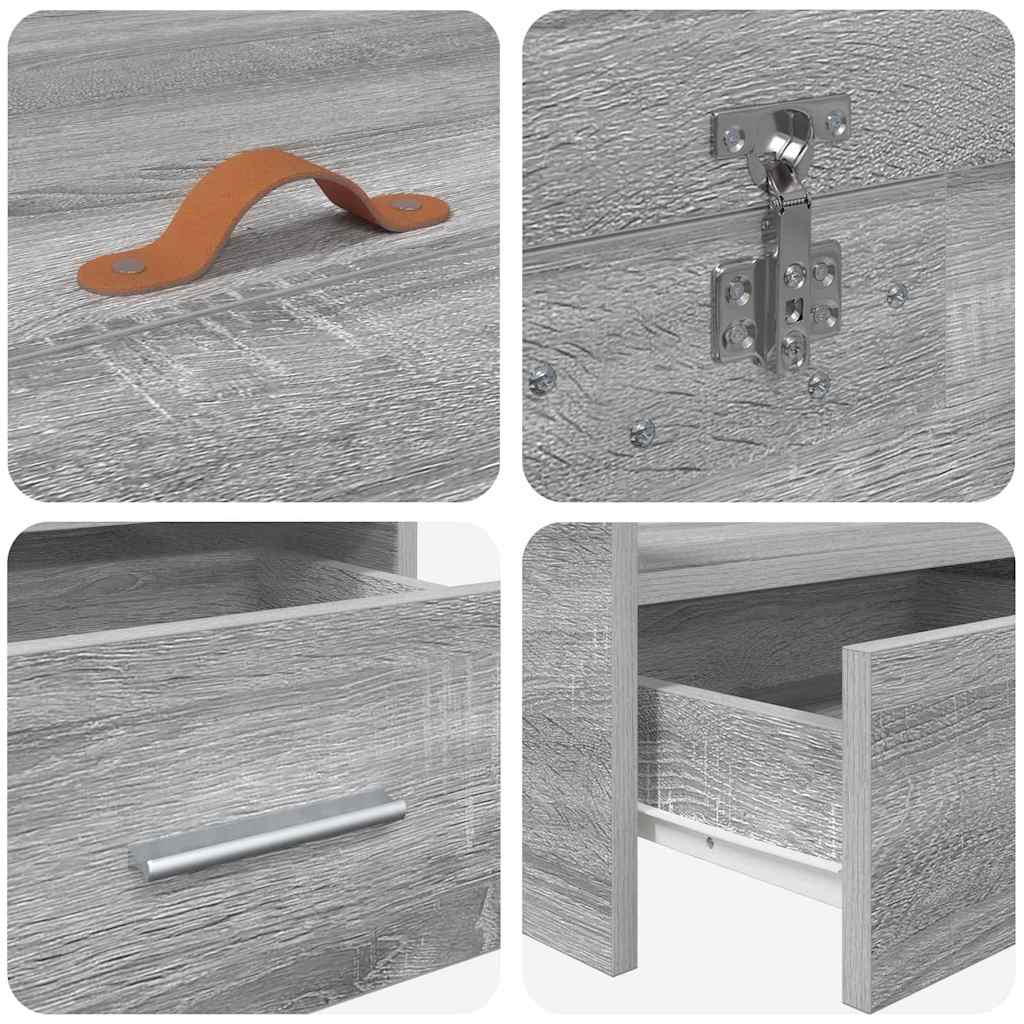 Sängram med huvudgavel Grå Sonoma 70 x 190 cm Konstruerat trä