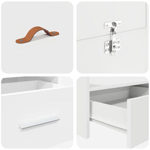 Förvaringssängram med låda Vit 180 x 200 cm Konstruerat trä