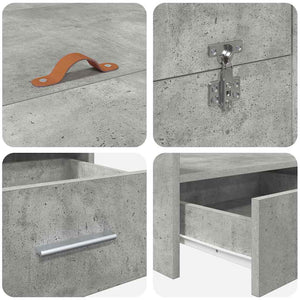 Förvaringssängram Betonggrå 160 x 200 cm Konstruerat trä