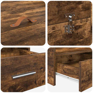 Förvaringssängram med låda Rökt ek 160 x 200 cm Konstruerat trä