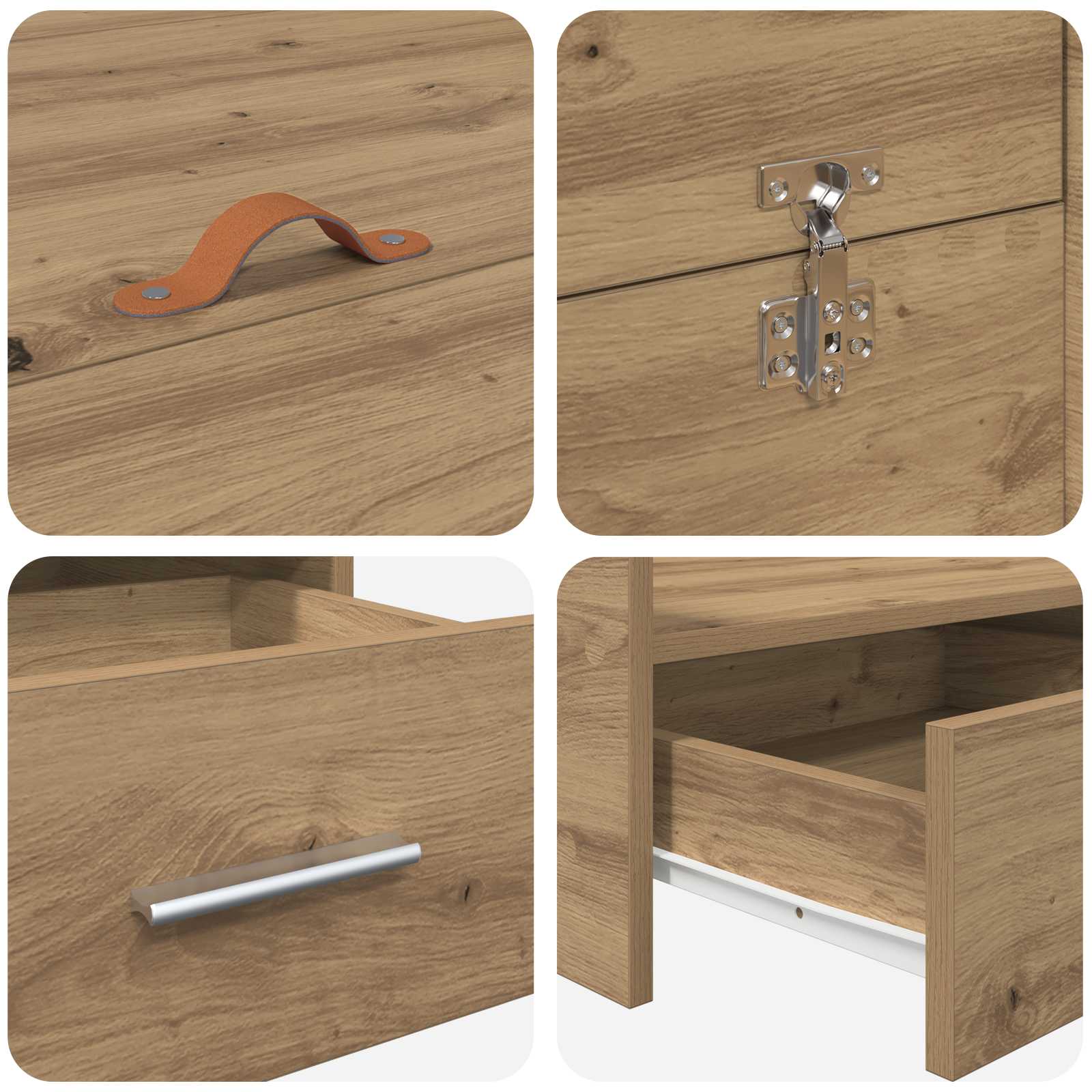 Förvaringssängram Artisan Ek 120 x 200 cm Konstruerat trä