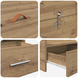 Förvaringssängram Artisan Ek 120 x 200 cm Konstruerat trä