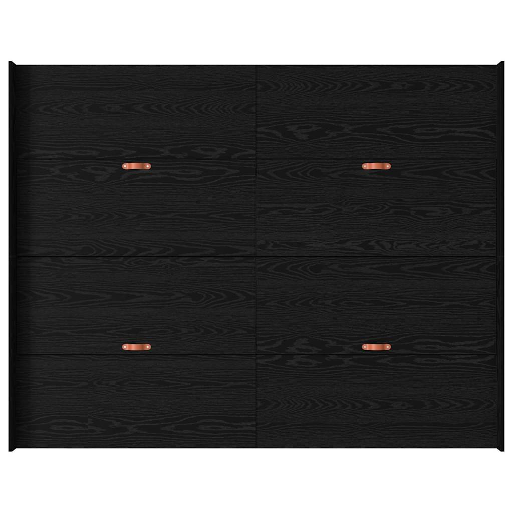 Förvaringssängram Svart Ek 135 x 190 cm Konstruerat trä