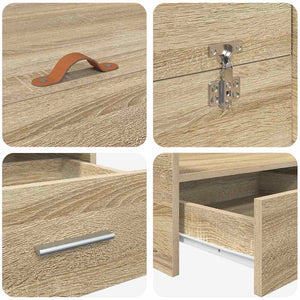 Förvaringssängram Sonoma-ek 135 x 190 cm Konstruerat trä