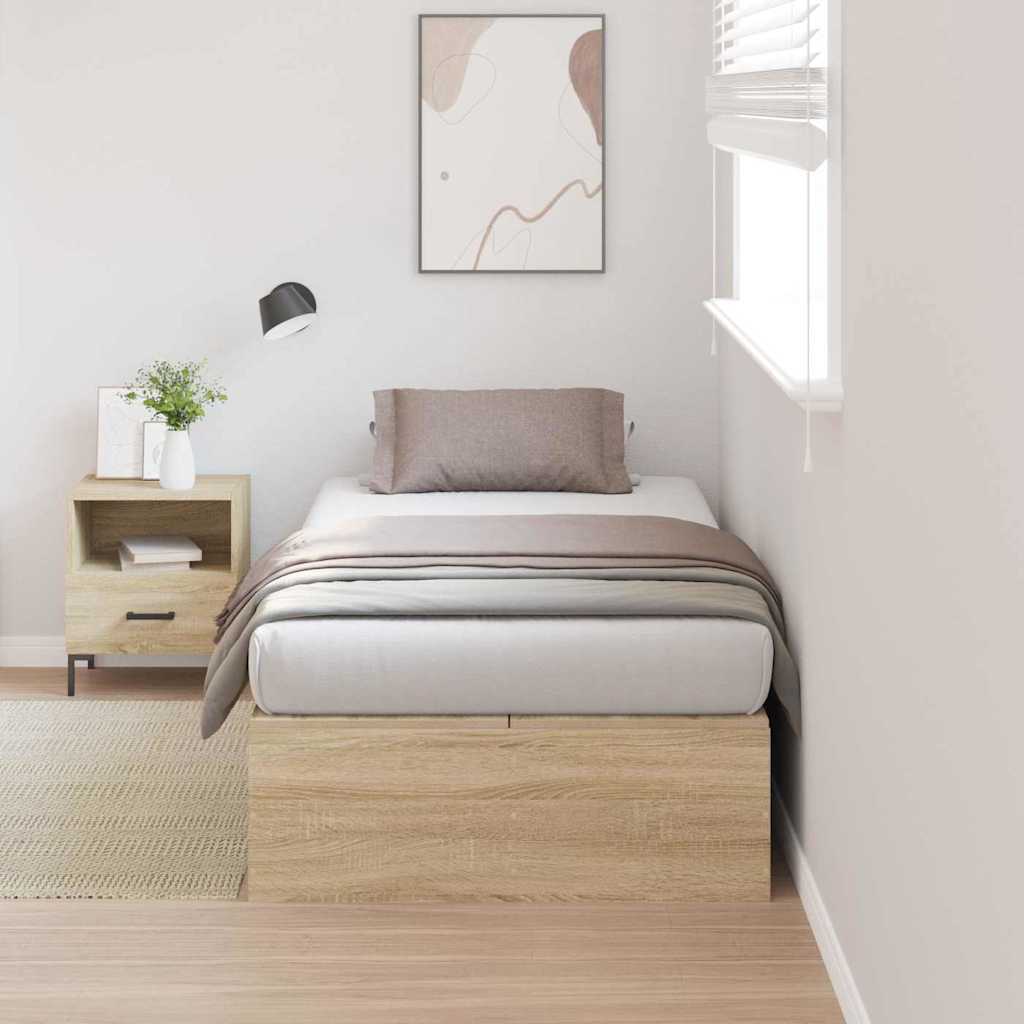 Förvaringssängram Sonoma-ek 80 x 200 cm Konstruerat trä