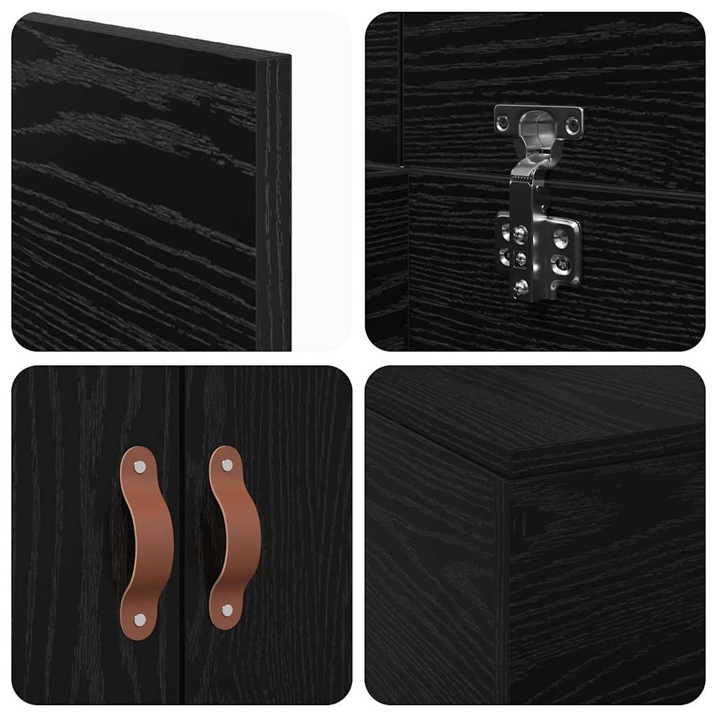 Förvaringssängram Svart Ek 70 x 190 cm Konstruerat trä