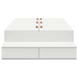 Förvaringssängram med låda Vit 90 cm Konstruerat trä