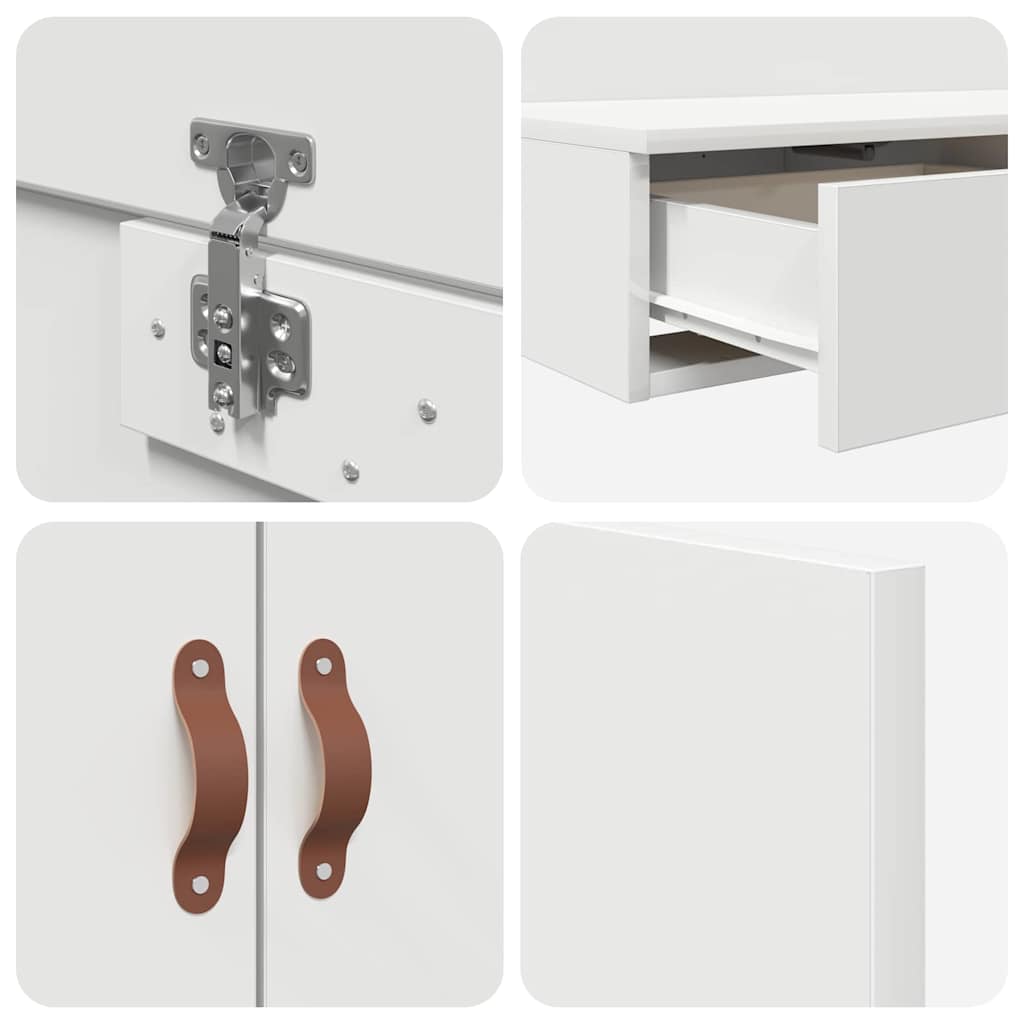 Förvaringssängram med låda Vit 90 cm Konstruerat trä