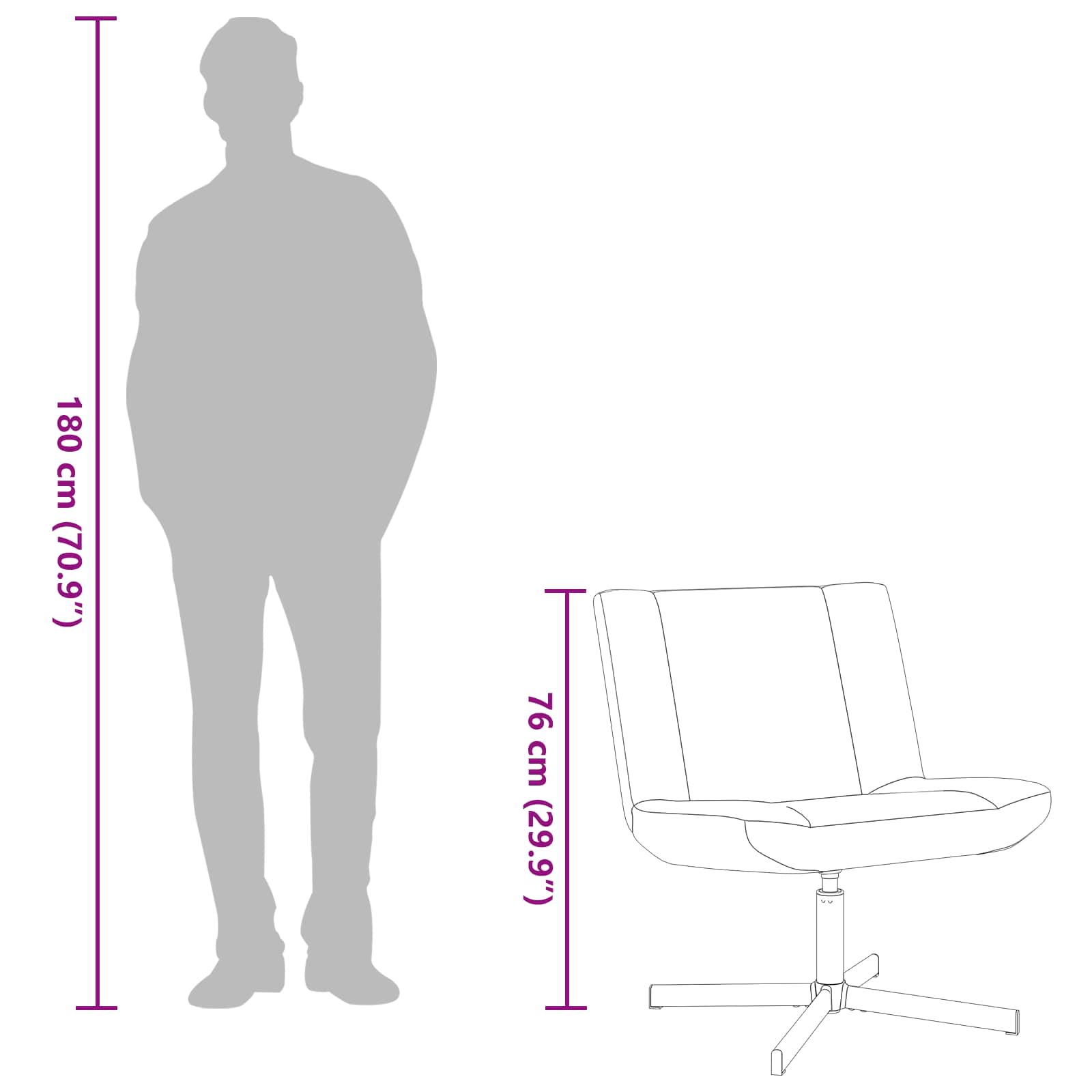 Skrivstol Svart 63 x 75 x 76 cm Sheepskin