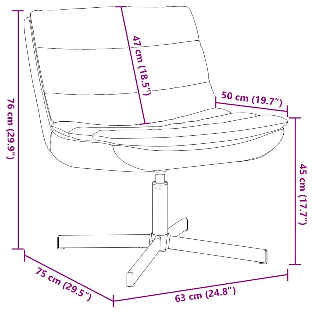 Skrivstol Svart 63 x 75 x 76 cm PU