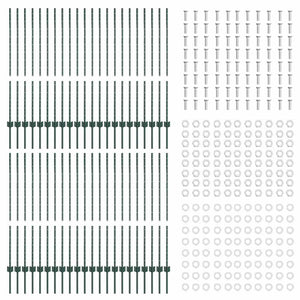 Stängselstolpe 44 pcs Grön 160 cm Stål
