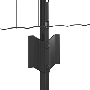 Stängsel med stolpe Grå 0,4 x 10 m Stål och PVC