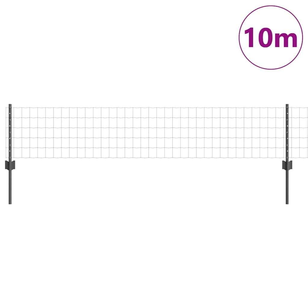 Stängsel med stolpe Grå 0,4 x 10 m Stål och PVC
