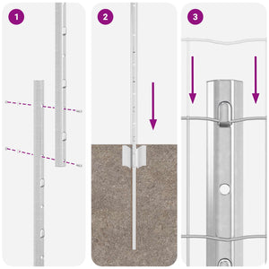 Stängsel med stolpe Silver 1,5 x 10 m Stål