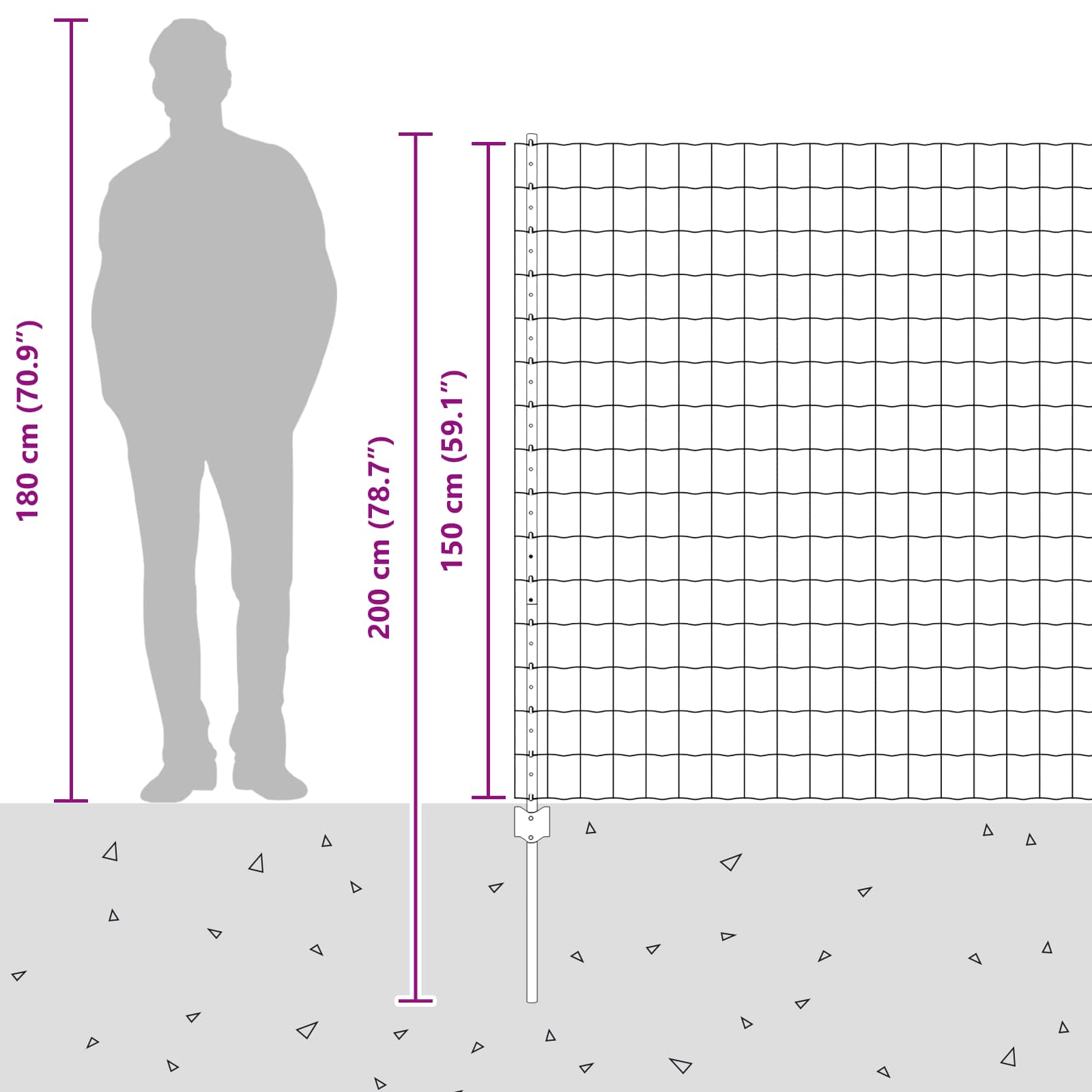 Stängsel med stolpe Silver 1,5 x 10 m Stål